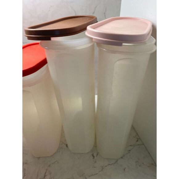 Tupperware Clear Square Kitchen Storage Containers with Lids #1615 Set of 5 - Picture 4 of 10